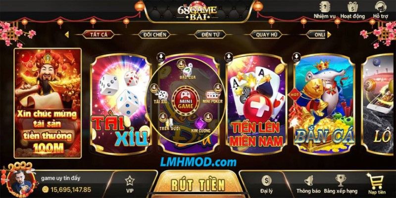 68 Game Bài địa chỉ quay hũ đổi thưởng khủng nhất