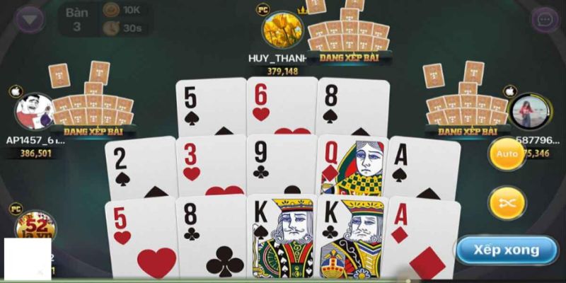 Các lá bài sử dụng khi chơi game Mậu Binh