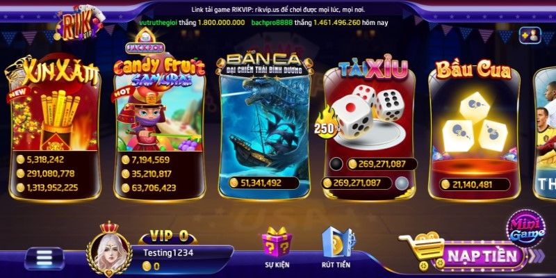 Cổng game Rikvip thương hiệu chơi slot Nổ Hũ online cực chất