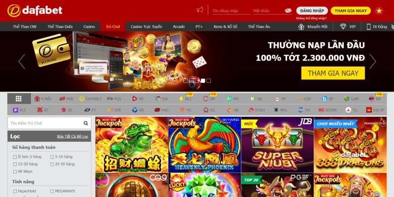 Dafabet nhà cái slot game quốc tế tặng thưởng hấp dẫn