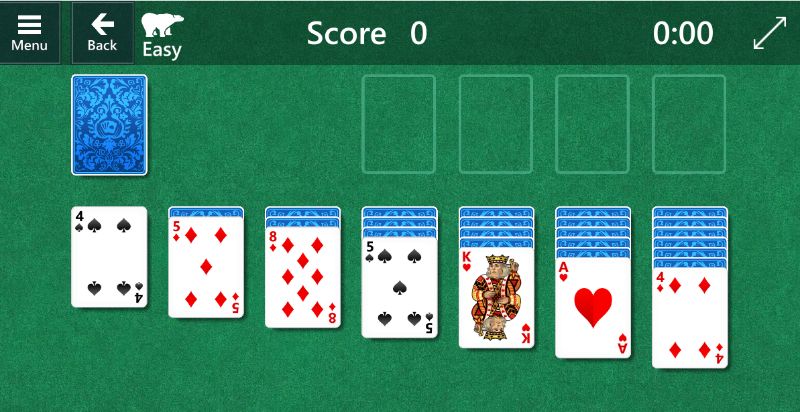 Luật di chuyển trong game xếp bài solitaire cổ điển