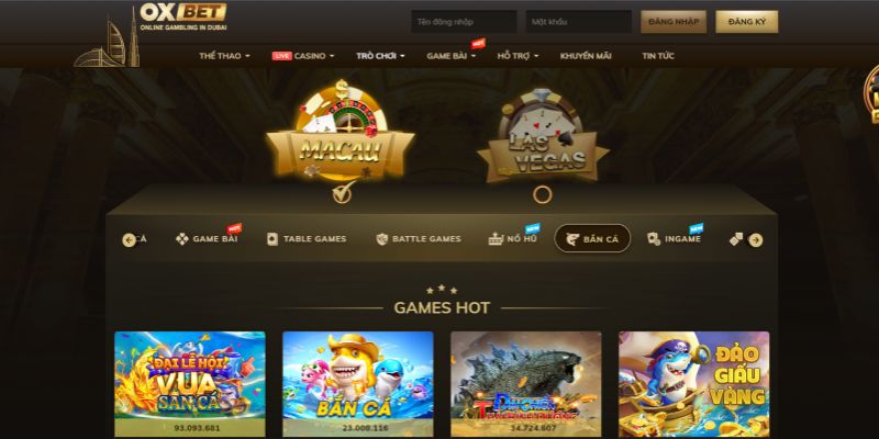 Oxbet game bắn cá đổi thưởng nổi danh năm 2023