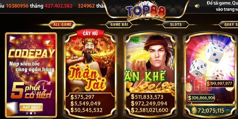 Top88 là trang Nổ Hũ đổi thưởng uy tín đỉnh cao 