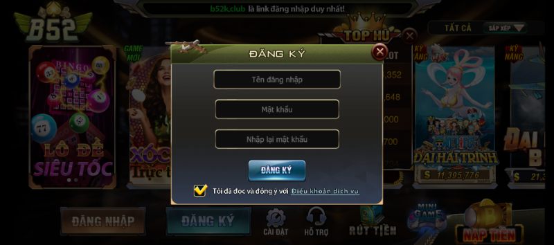 Cách tạo tài khoản game B52 Club cho newbie