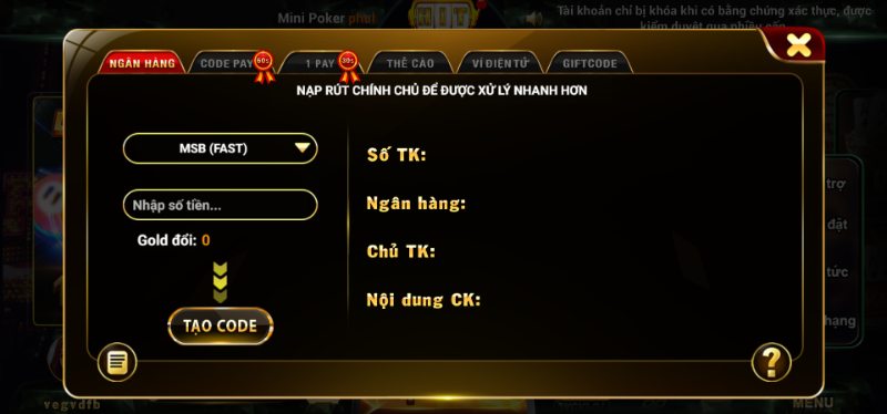 Cách nạp tiền HitClub