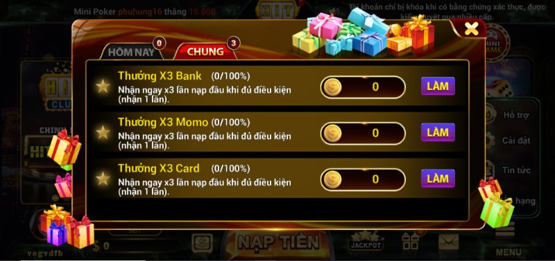 Giao diện cổng game HitClub