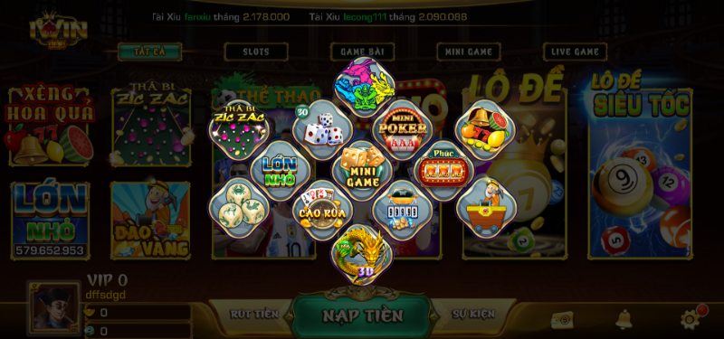 Khu vực Minigames hấp dẫn