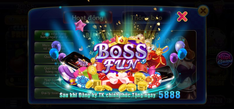 Khuyến mãi hấp dẫn dành cho thành viên tại Boss Fun