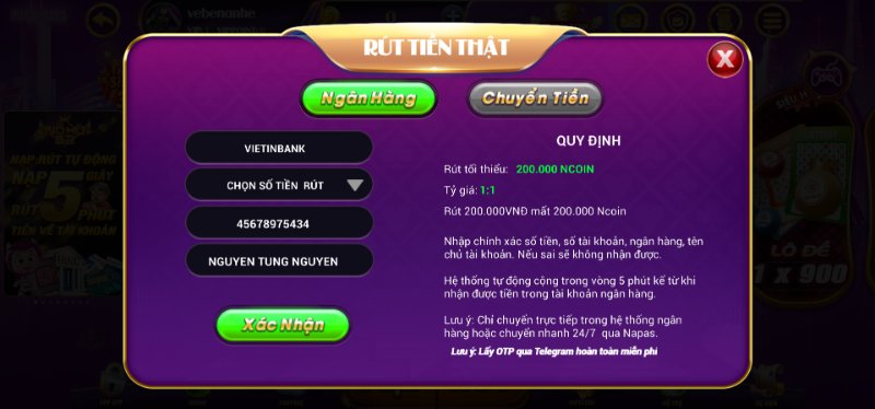 Rút tiền NoHu52