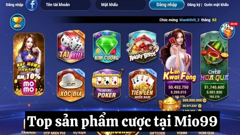 Khám phá kho sản phẩm cược cực hấp dẫn tại Mio99