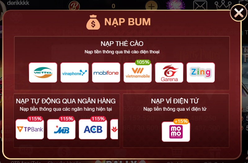 Quy trình nạp tiền và rút thưởng nhanh chóng tại BumVip