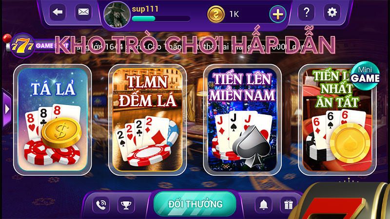 Kho trò chơi hấp dẫn của cổng game bài Sapno