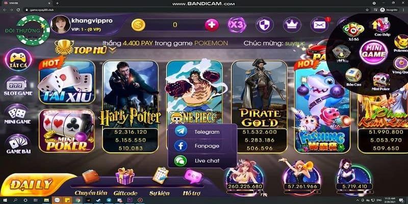 Các sảnh game xanh chín VPAY88 cung cấp